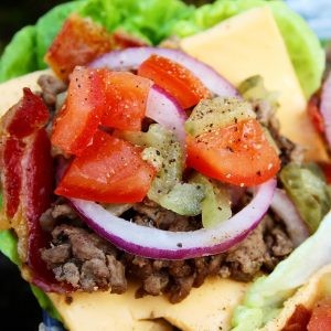 Cheese Bacon Burger Lettuce Cups
