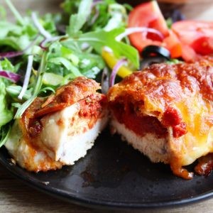 Hasselback Pizza-Topped Chicken